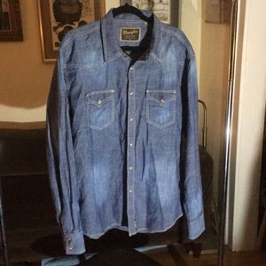Wrangler western pearl snap denim shirt